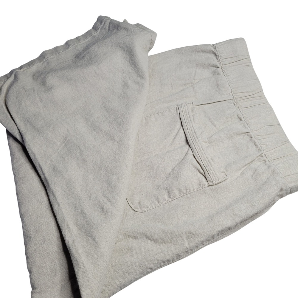 Naturals d & Co. Linen Viscose Elastic Waist Capri‎ Wide Leg 
Beige Womens 2X